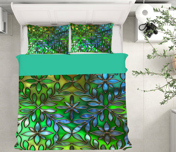 3D Green Pattern 14057 Bed Pillowcases Quilt