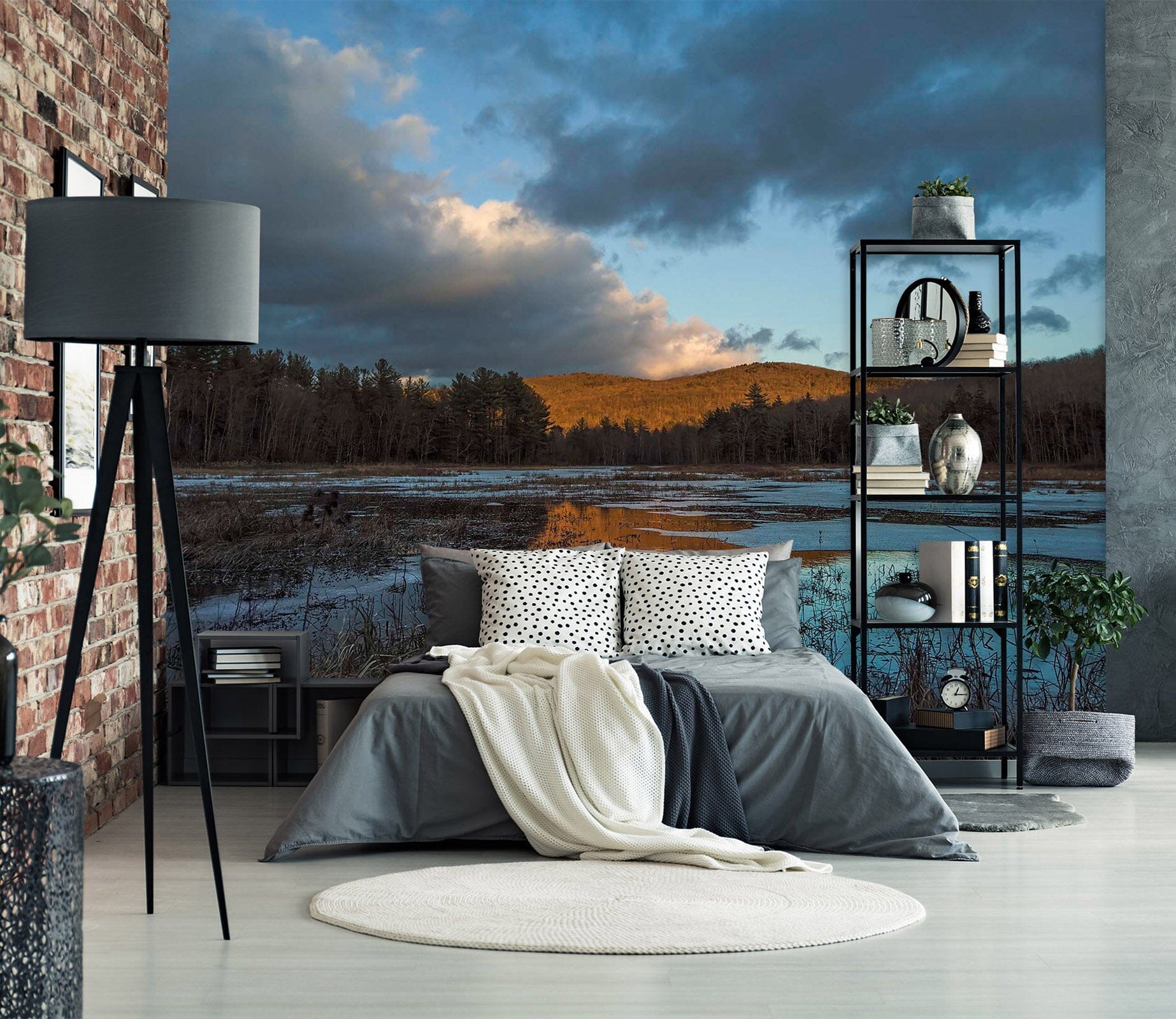 3D Sunset Lake 132 Jerry LoFaro Wall Mural Wall Murals Wallpaper AJ Wallpaper 2 