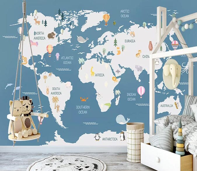 3D Animal Map 2546 Wall Murals Wallpaper AJ Wallpaper 2 