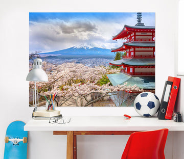 3D Cherry Blossom Temple 126 Marco Carmassi Wall Sticker Wallpaper AJ Wallpaper 2 
