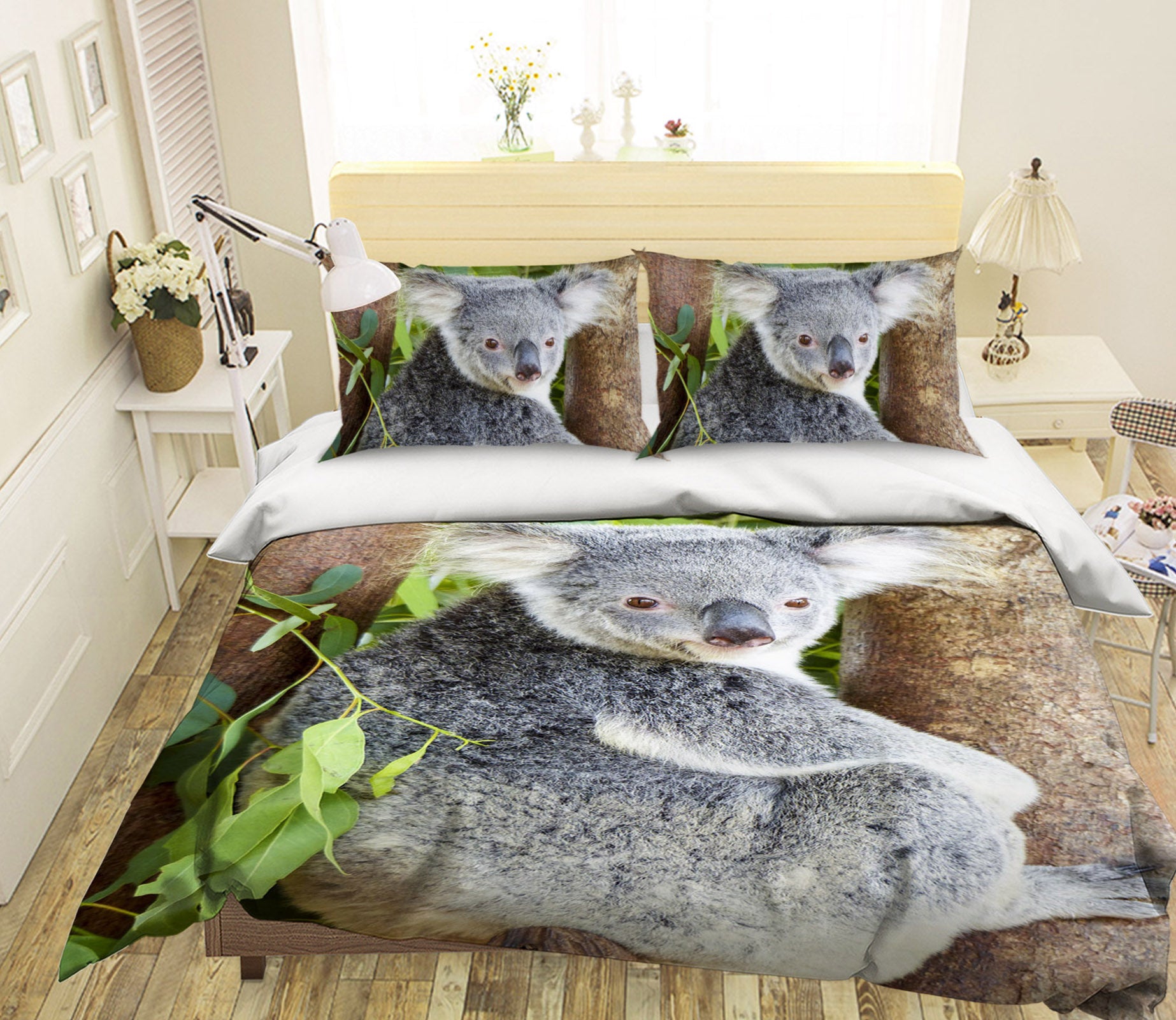 3D Koala Trees 080 Bed Pillowcases Quilt