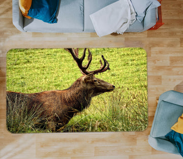 3D Deer Grassland 38183 Animal Non Slip Rug Mat