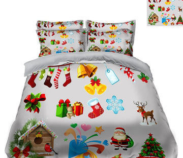 3D Christmas Emoji 45073 Christmas Quilt Duvet Cover Xmas Bed Pillowcases