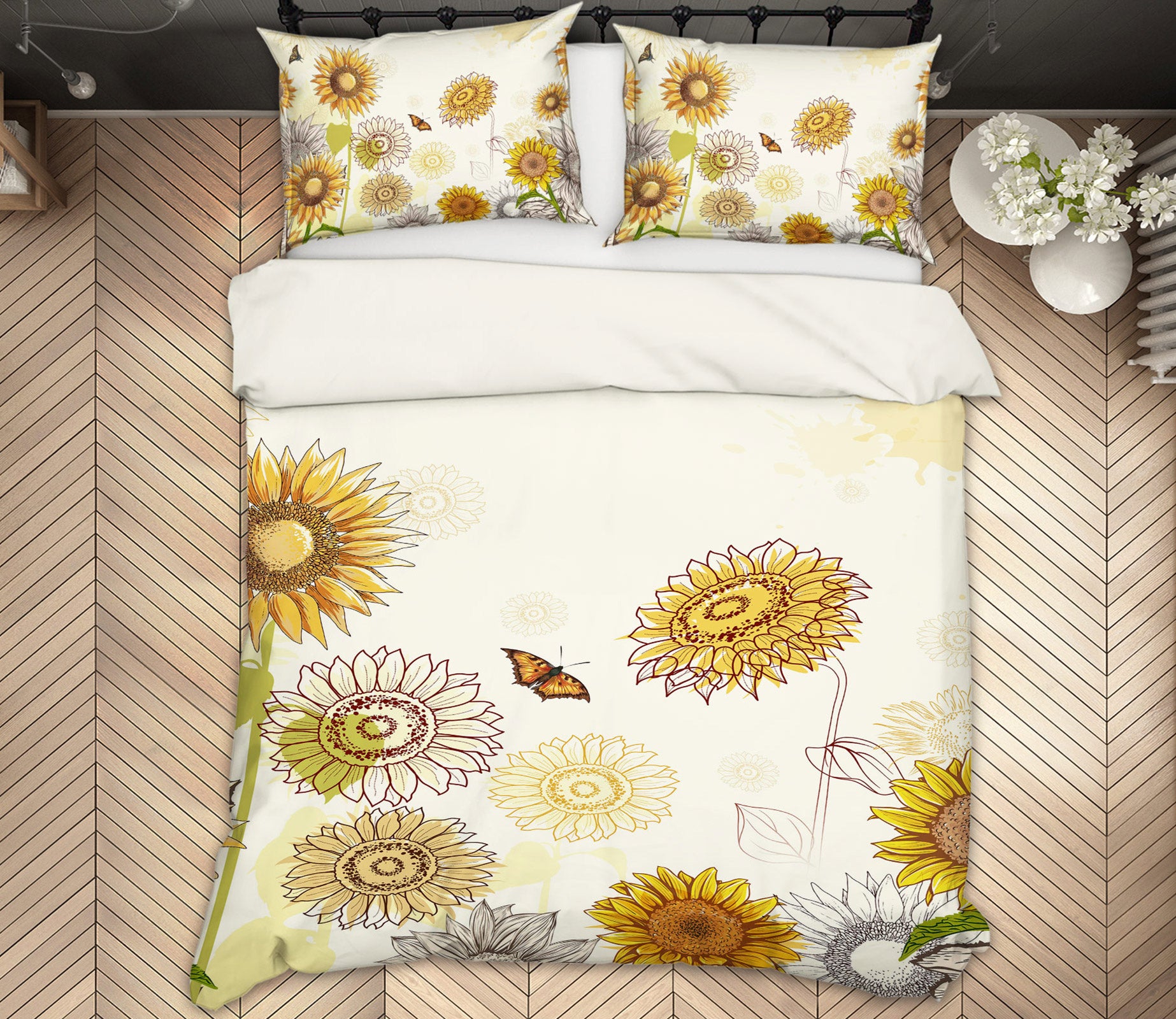 3D Sunflower 13004 Bed Pillowcases Quilt