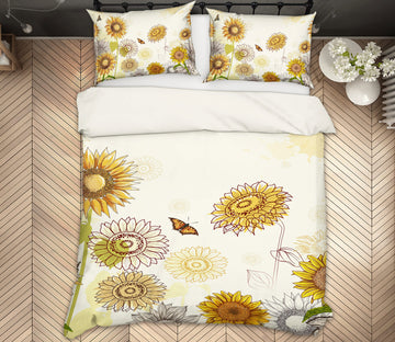 3D Sunflower 13004 Bed Pillowcases Quilt