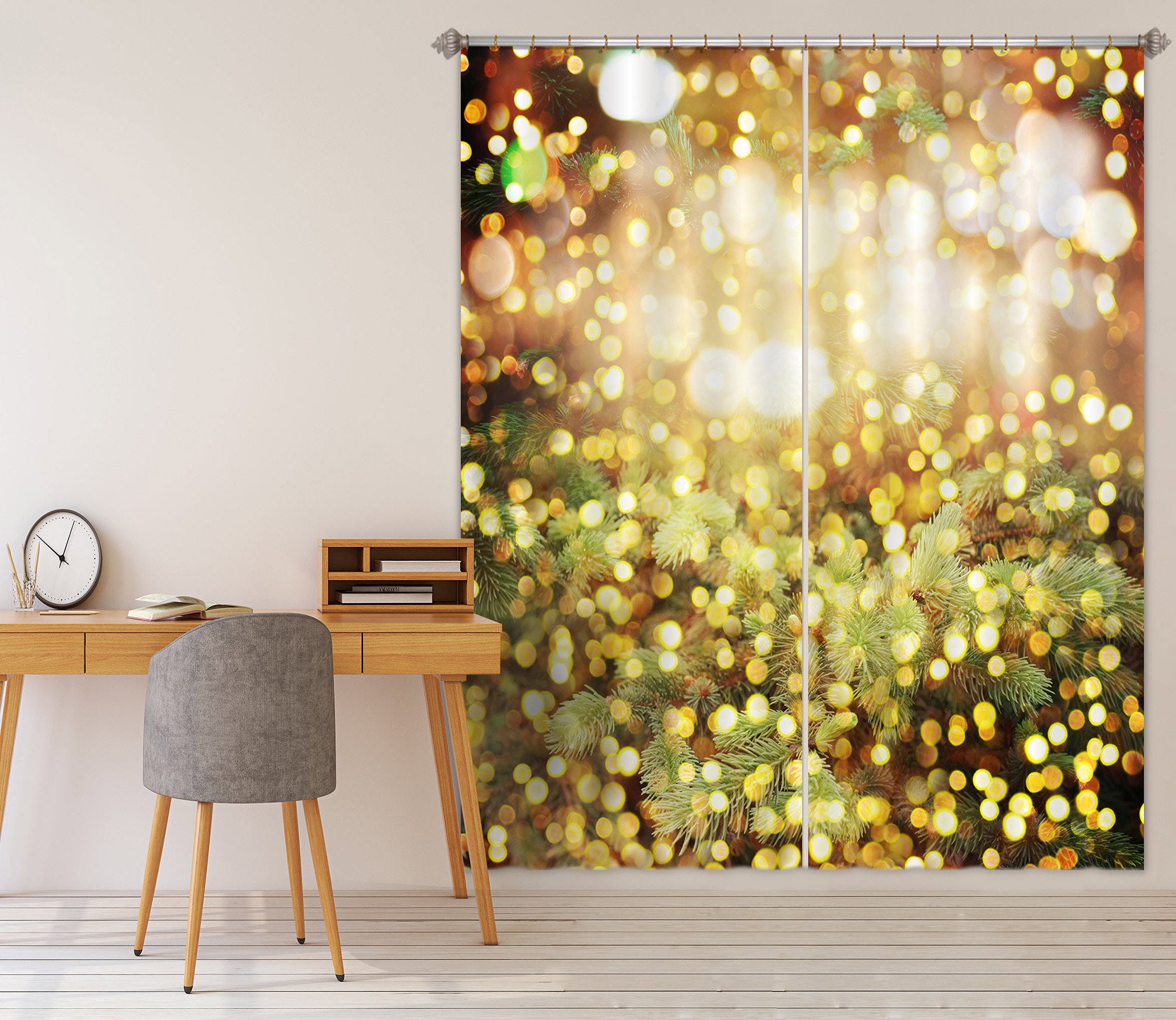 3D Aperture 52021 Christmas Curtains Drapes Xmas