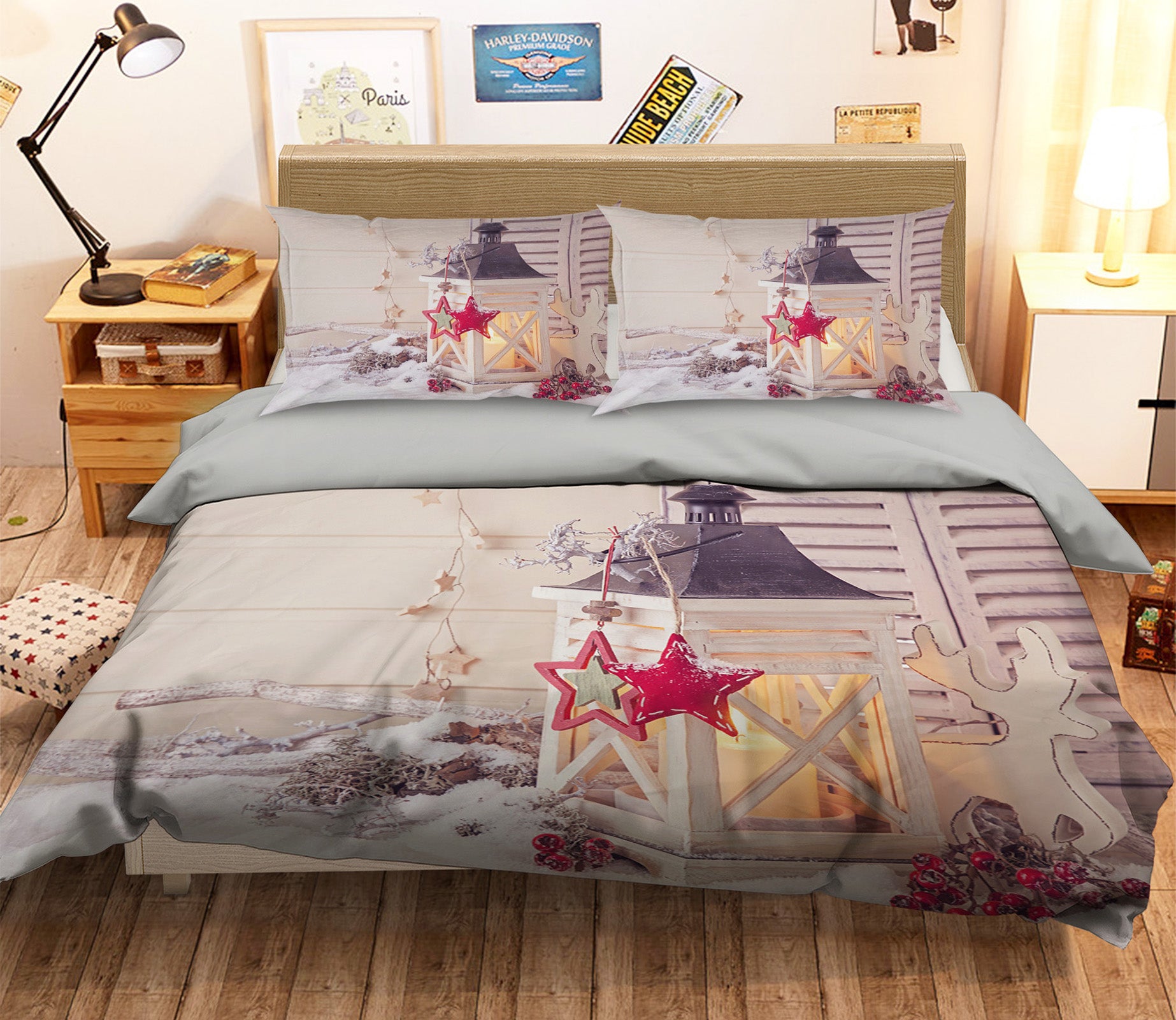 3D Candle 45011 Christmas Quilt Duvet Cover Xmas Bed Pillowcases