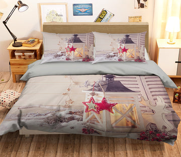 3D Candle 45011 Christmas Quilt Duvet Cover Xmas Bed Pillowcases