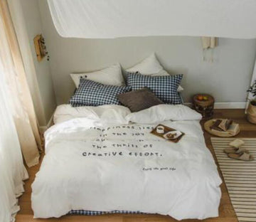 3D White 40335 Bed Pillowcases Quilt