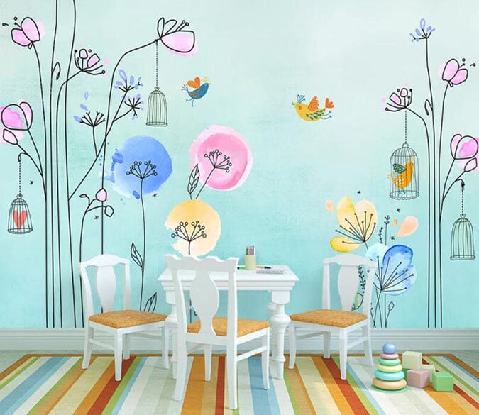 3D Colored Flowers 1818 Wall Murals Wallpaper AJ Wallpaper 2 