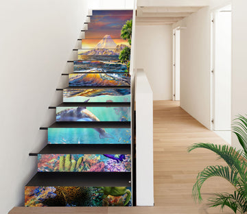 3D Underwater Whale Colorful Coral 96169 Adrian Chesterman Stair Risers