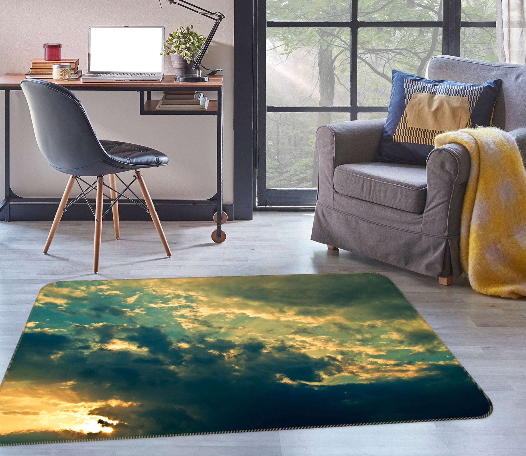 3D Clouds 75226 Non Slip Rug Mat