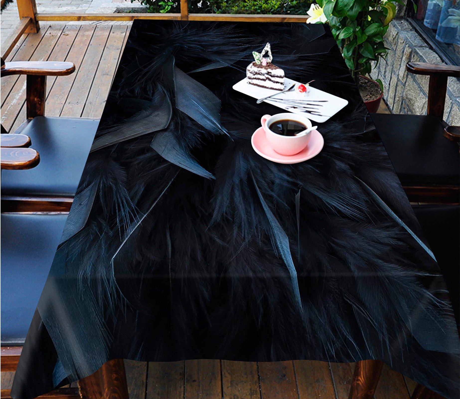 3D Dark Blue Fluff 5 Tablecloths Wallpaper AJ Wallpaper 