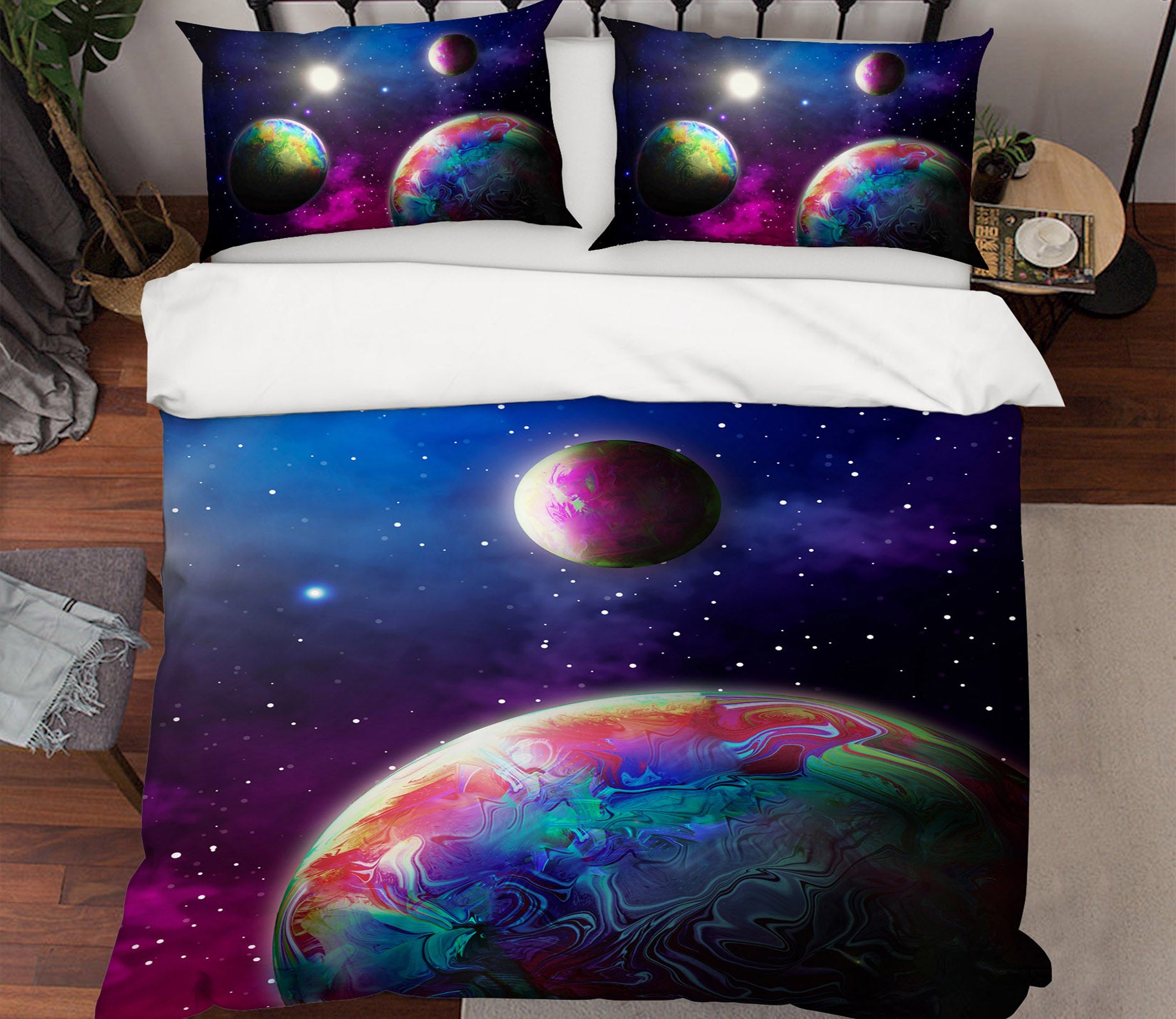 3D Space Planet 60170 Bed Pillowcases Quilt