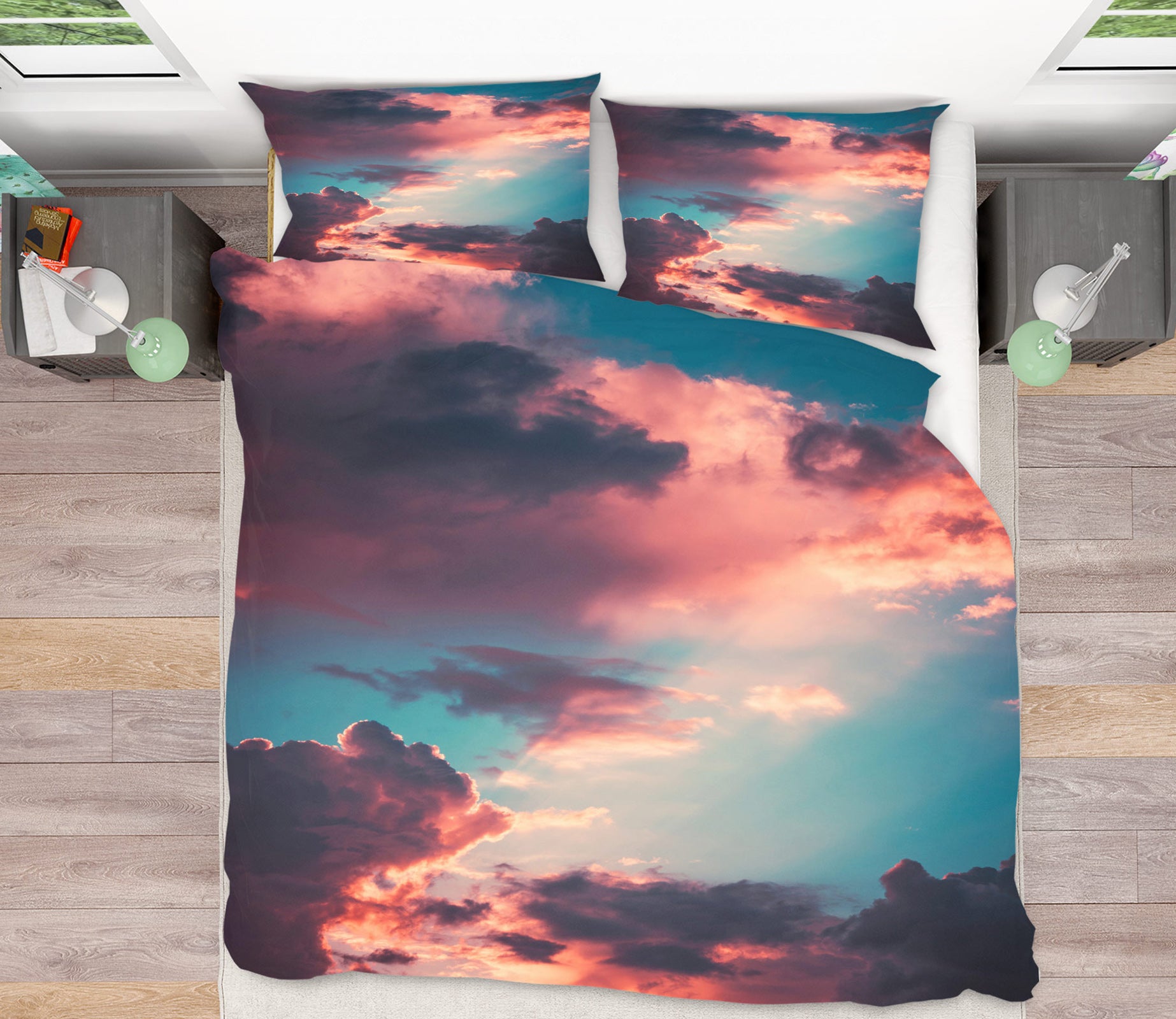 3D Pink Clouds 16157 Bed Pillowcases Quilt