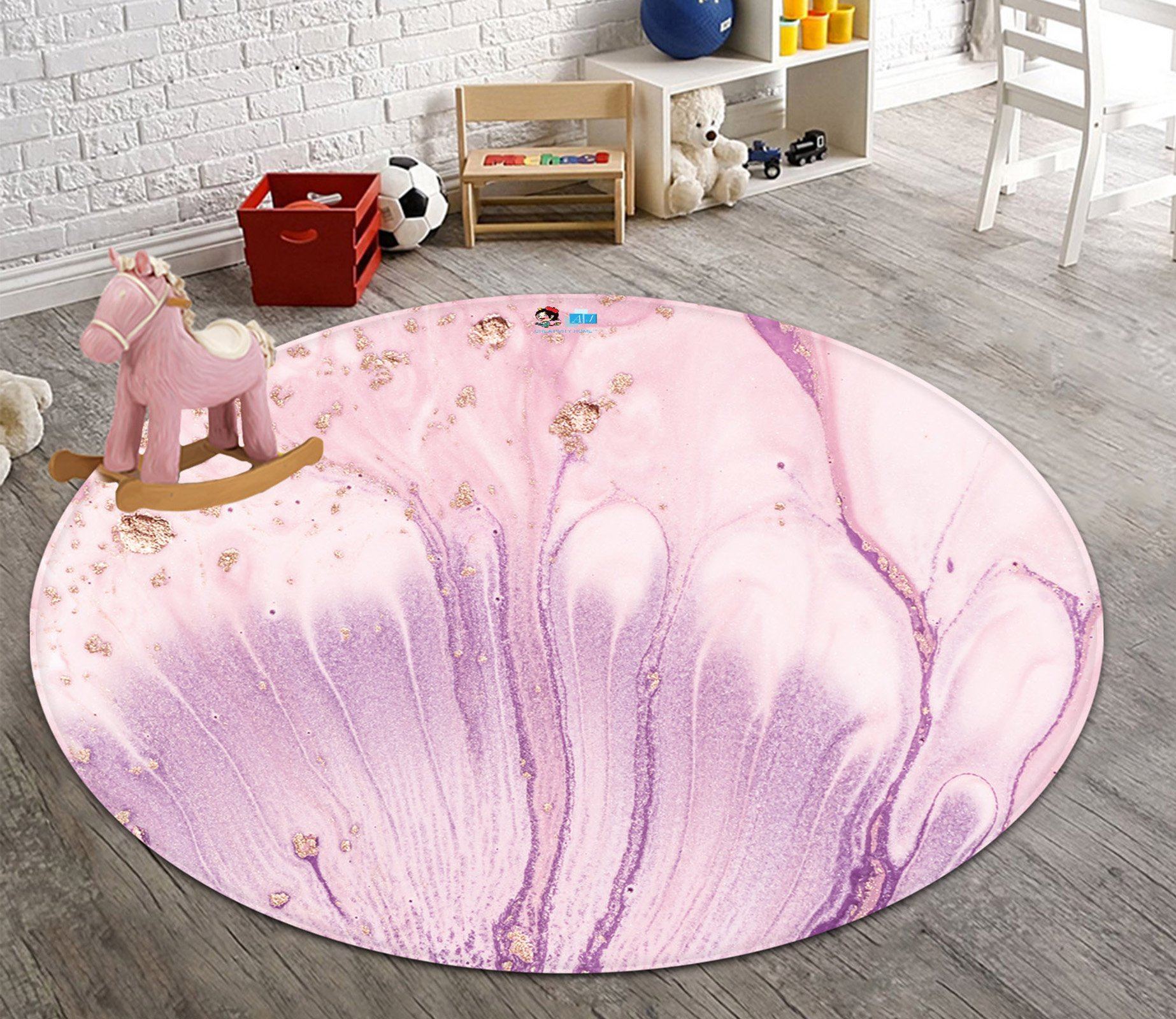 3D Pink Flower 2873 Round Non Slip Rug Mat Mat AJ Creativity Home 