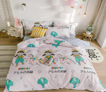 3D Little Girl Little Tree 15036 Bed Pillowcases Quilt