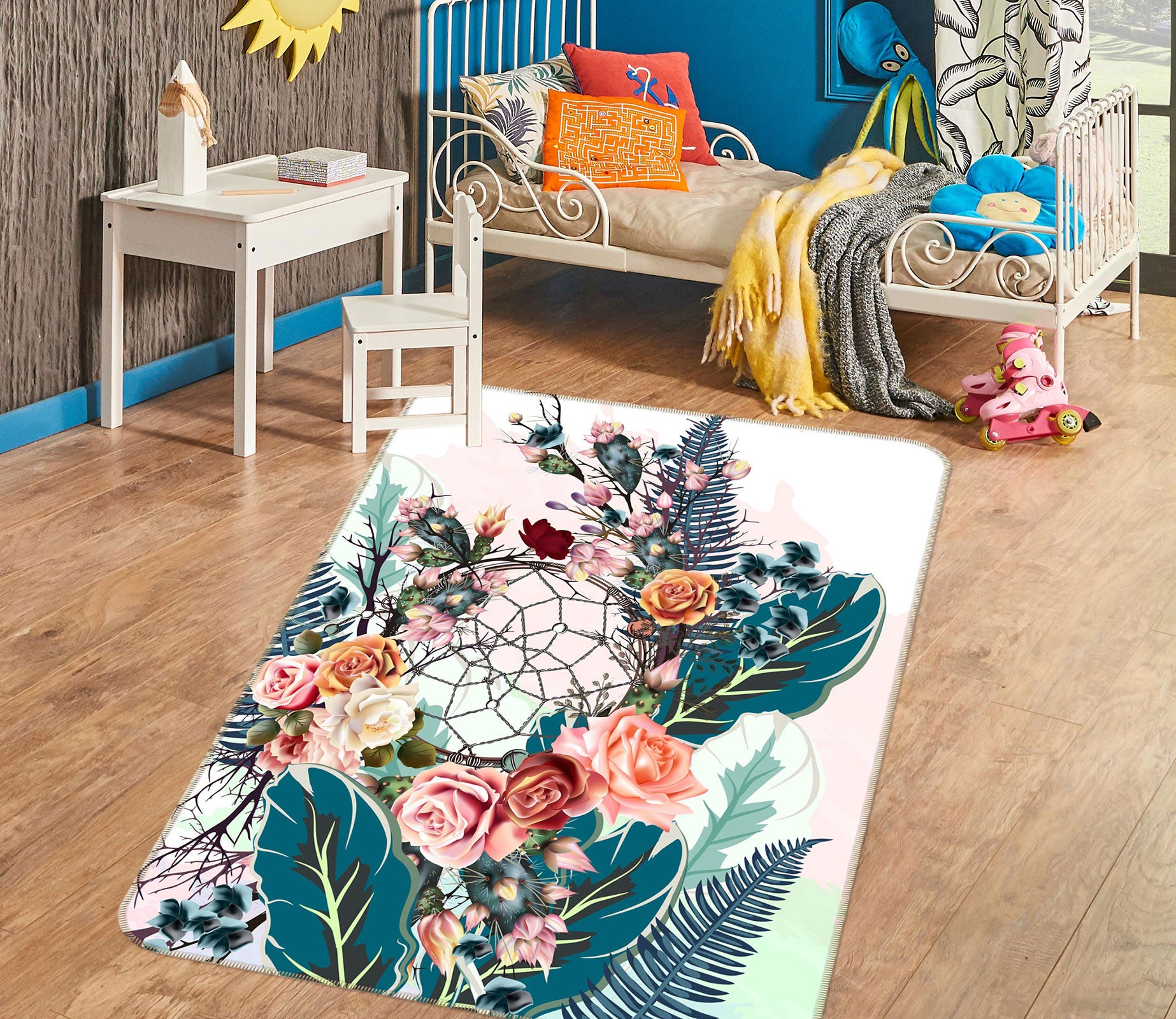 3D Flower Bush 37111 Non Slip Rug Mat