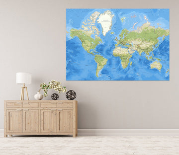 3D Oasis Sea 273 World Map Wall Sticker Wallpaper AJ Wallpaper 2 