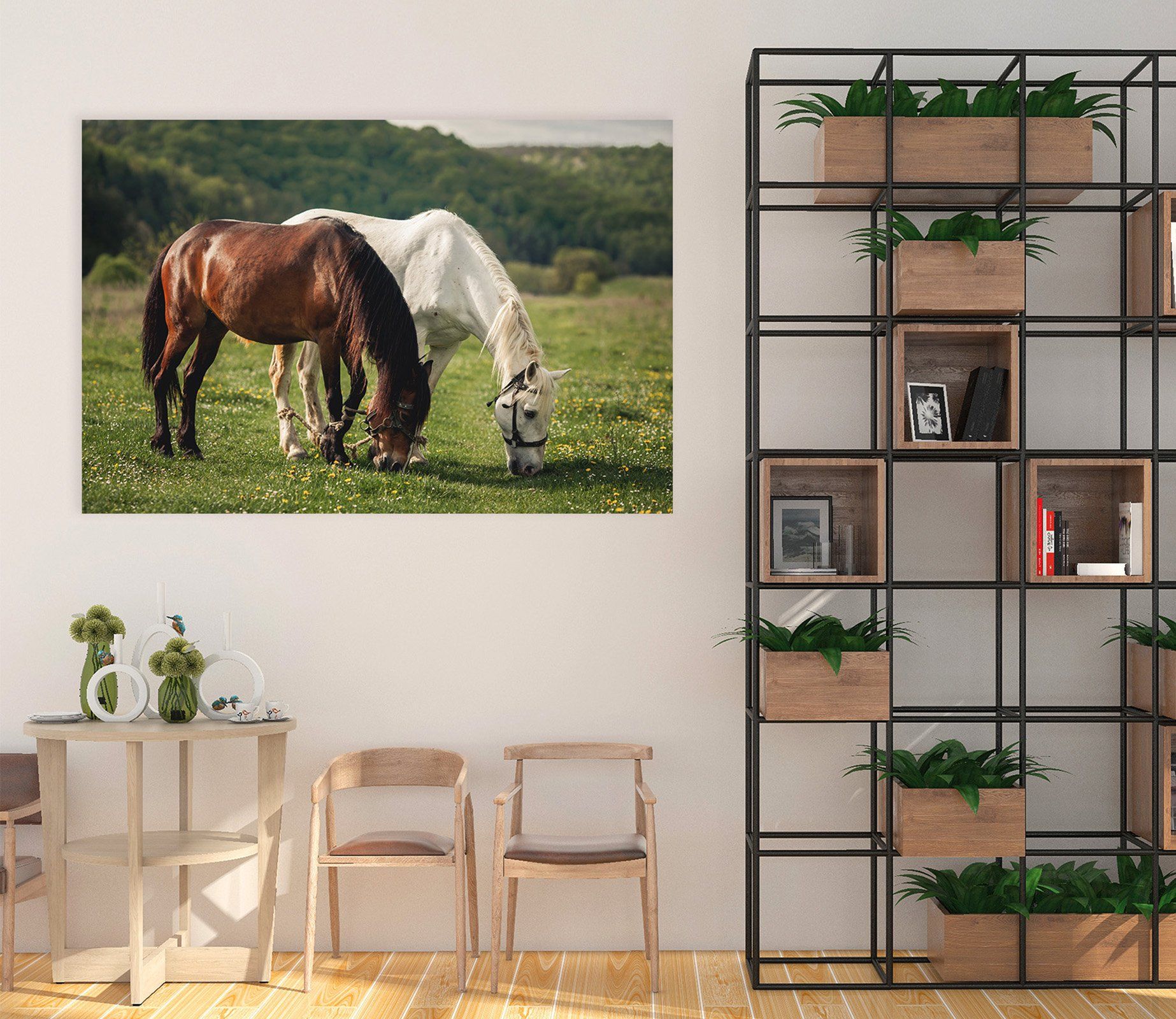 3D Horse Grazing 54 Animal Wall Stickers Wallpaper AJ Wallpaper 2 