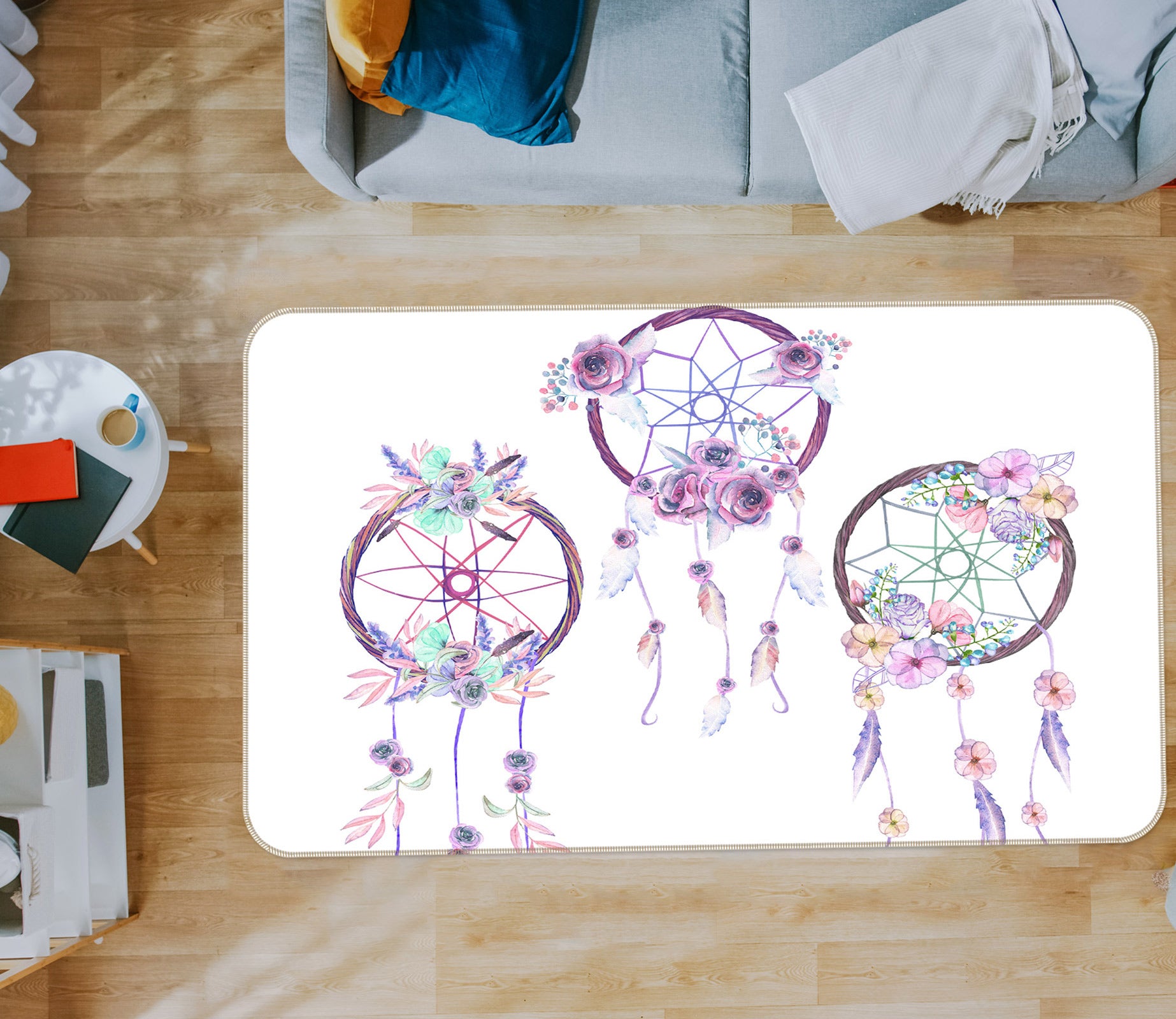 3D Three Dream Catchers 37049 Non Slip Rug Mat