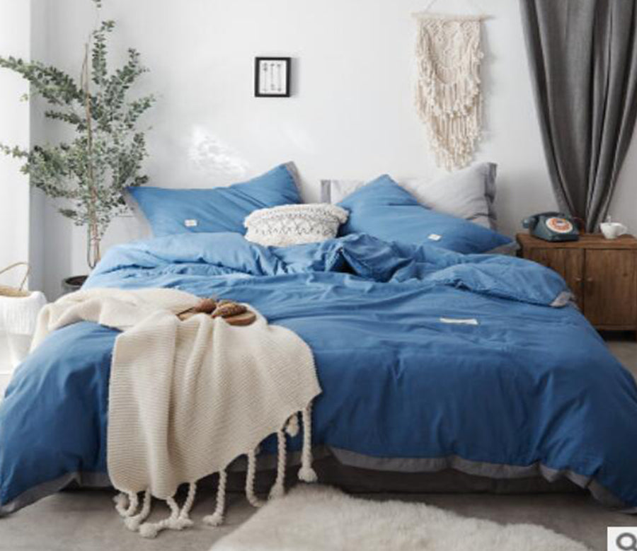 3D Medium Blue 17037 Bed Pillowcases Quilt