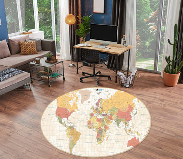 3D Map 80239 Round Non Slip Rug Mat