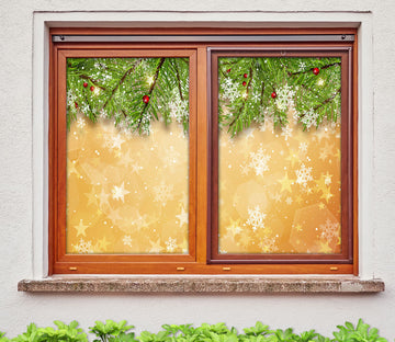 3D Snowflake 43067 Christmas Window Film Print Sticker Cling Stained Glass Xmas