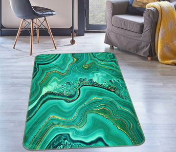 3D Green Pattern 26095 Non Slip Rug Mat