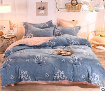 3D Blue Flower 20065 Bed Pillowcases Quilt