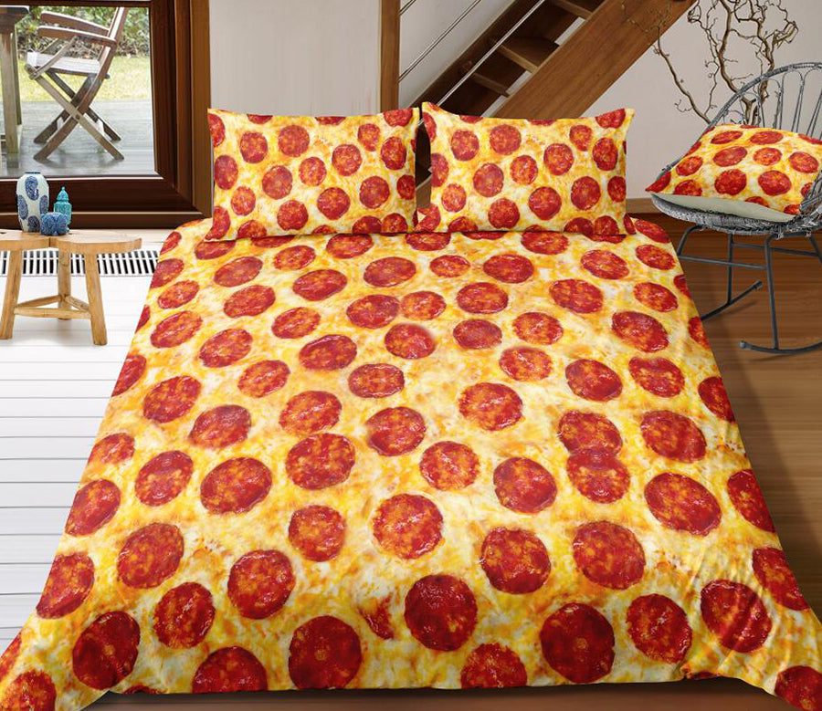3D Pizza 1202 Bed Pillowcases Quilt