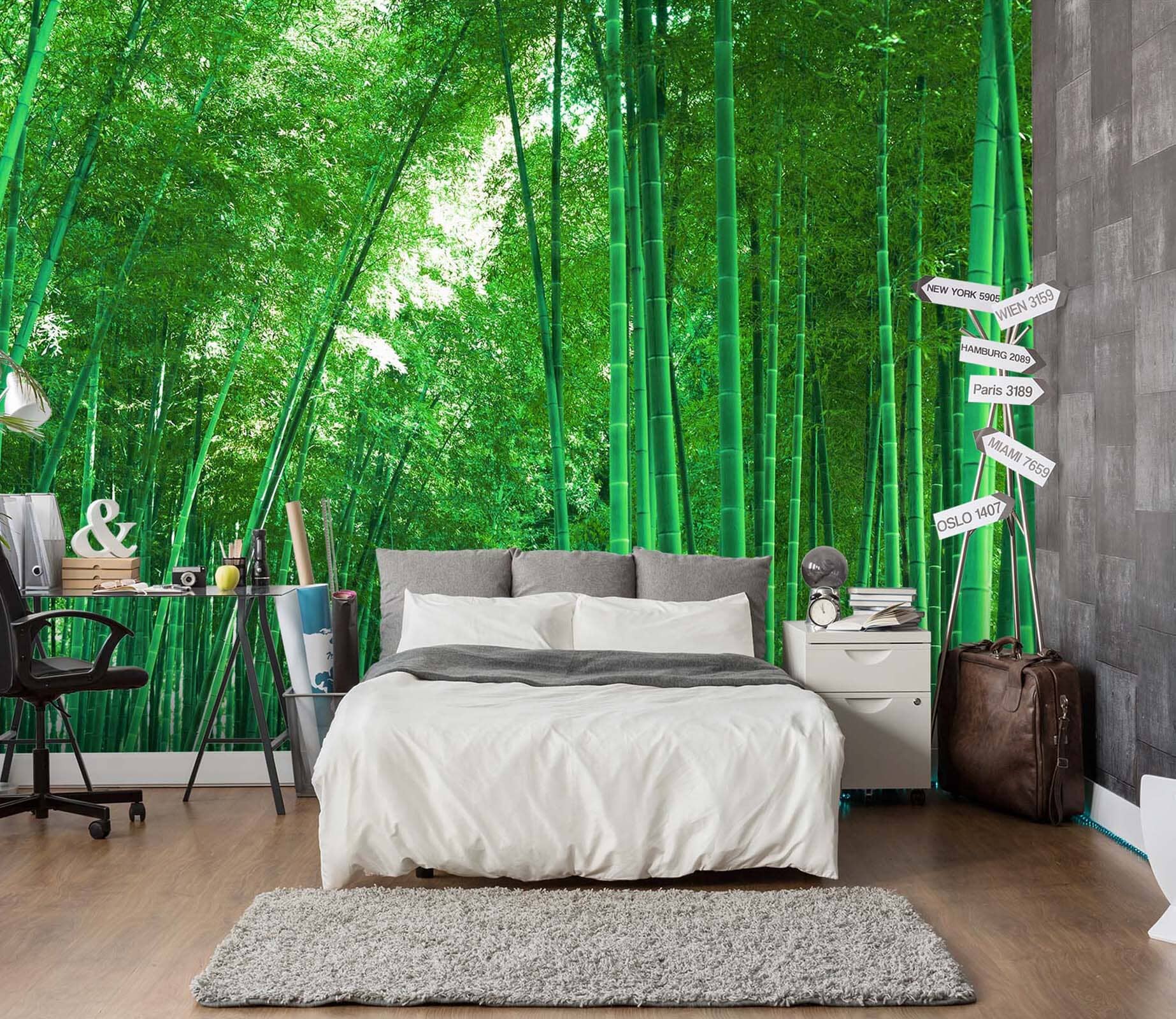 3D Green Bamboo Forest 046 Wall Murals Wallpaper AJ Wallpaper 2 
