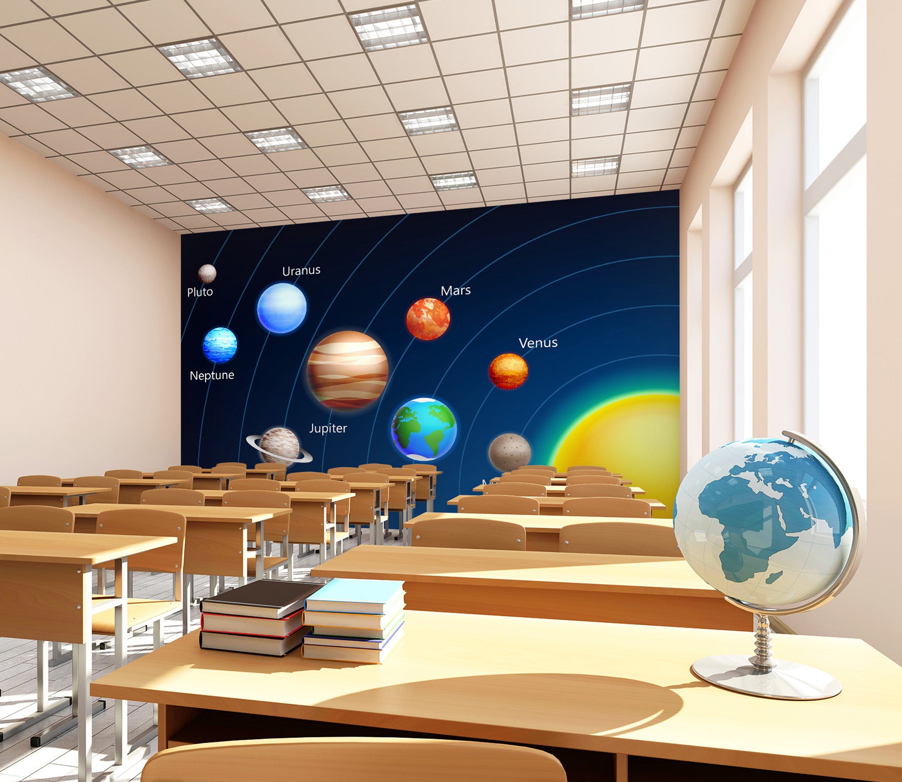 3D Cartoon Planet 162 Wall Murals