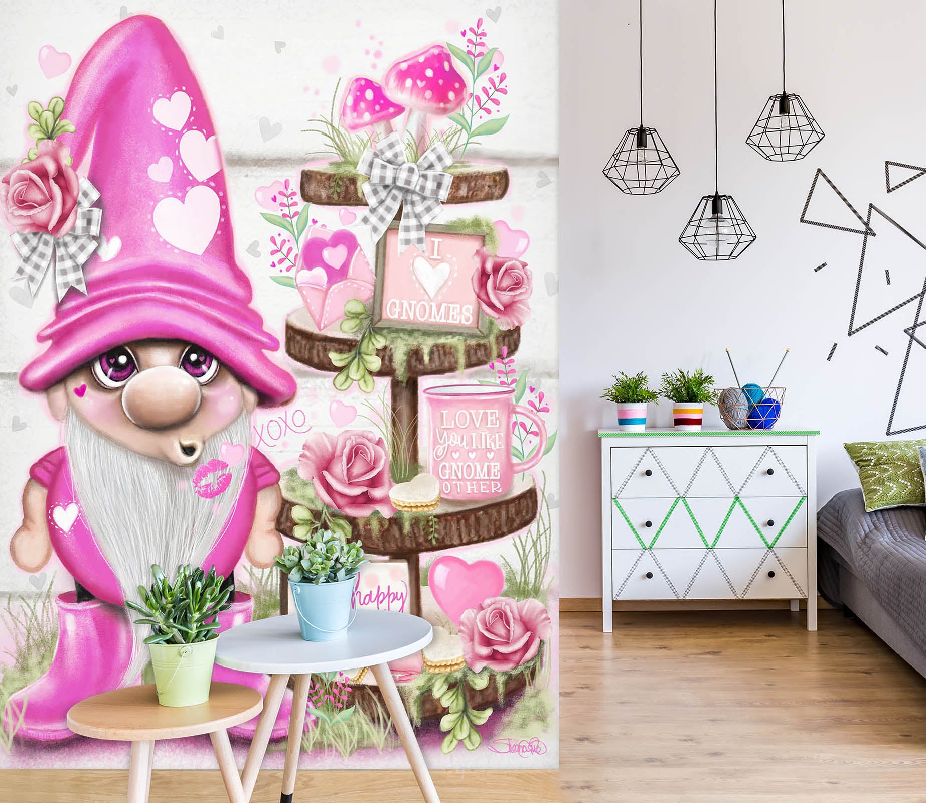 3D Pink Love Rose 8453 Sheena Pike Wall Mural Wall Murals