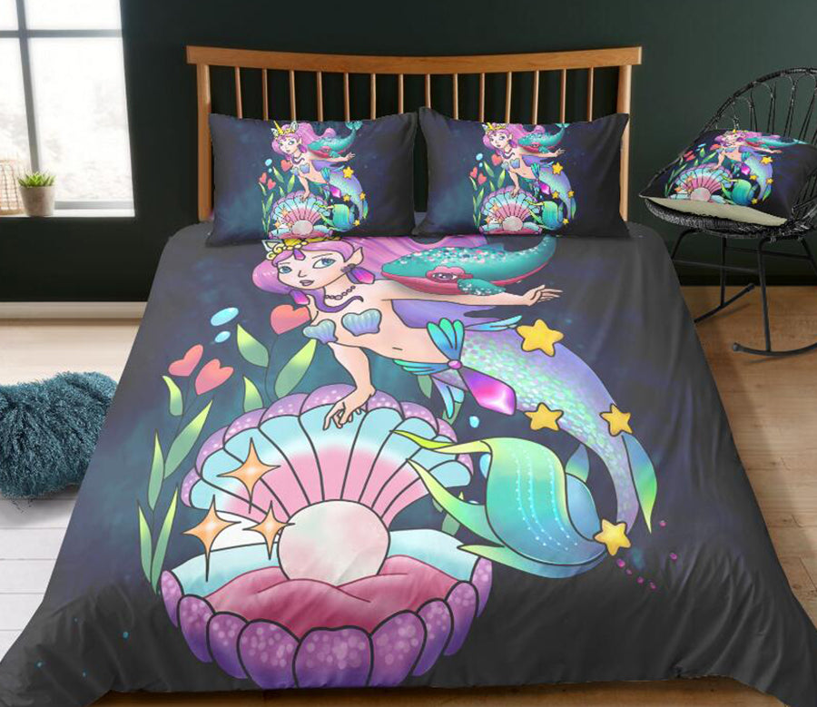 3D Pearl Mermaid 6073 Bed Pillowcases Quilt