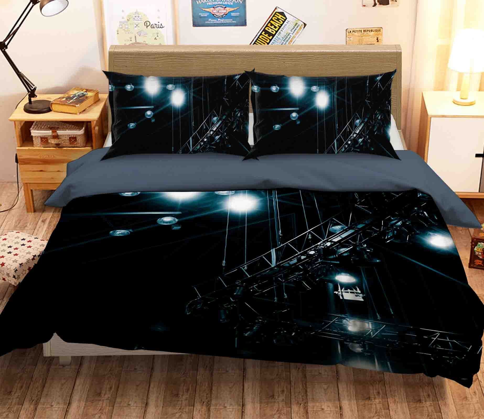 3D Steel Frame Lighting 2012 Noirblanc777 Bedding Bed Pillowcases Quilt Quiet Covers AJ Creativity Home 