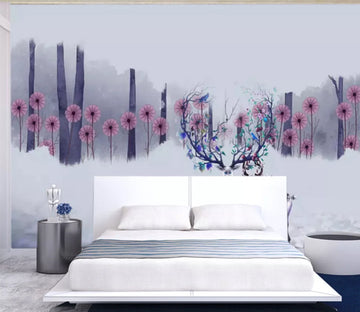 3D Purple Deer WC567 Wall Murals