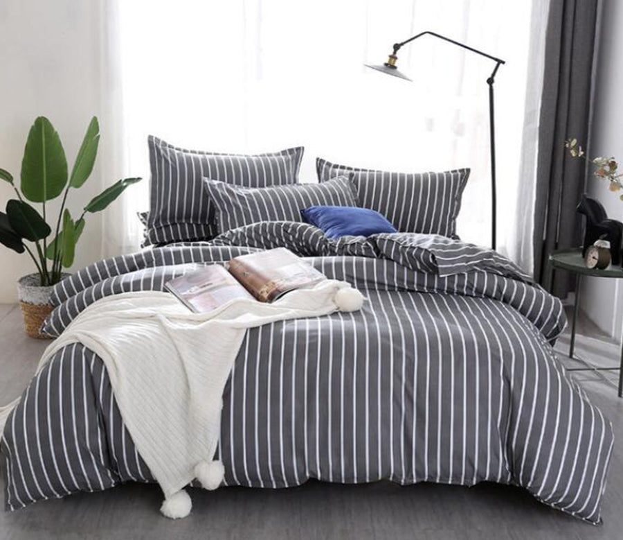 3D Black And White Thin Vertical Stripes 3006 Bed Pillowcases Quilt