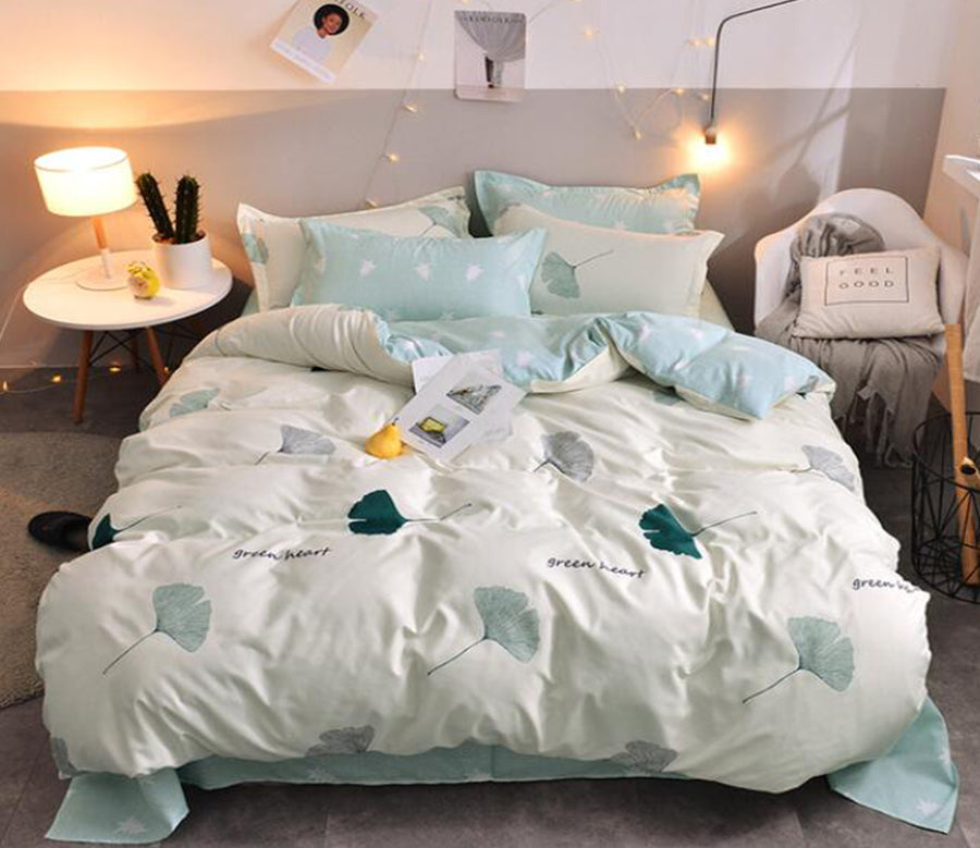3D Green Ginkgo Leaf 13048 Bed Pillowcases Quilt