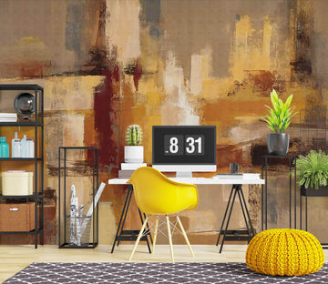 3D Orange Paint 1018 Wall Murals