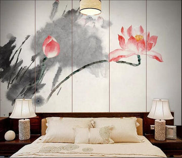 3D Ink Lotus 2160 Wall Murals Wallpaper AJ Wallpaper 2 
