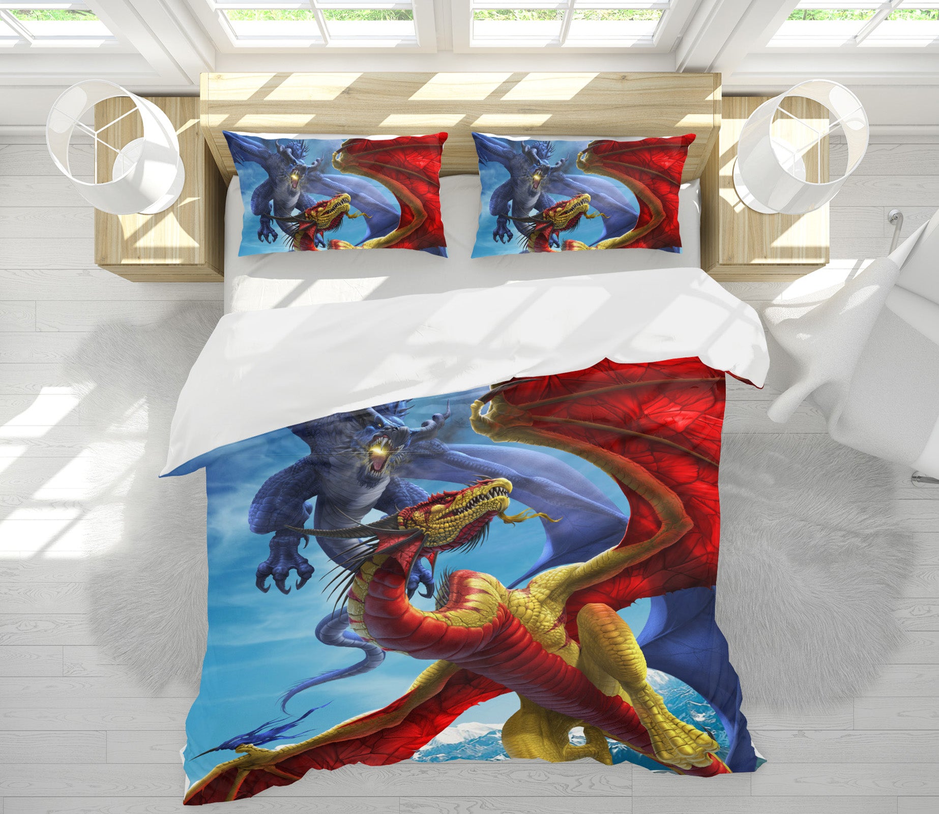 3D Winged Dragon 4096 Tom Wood Bedding Bed Pillowcases Quilt