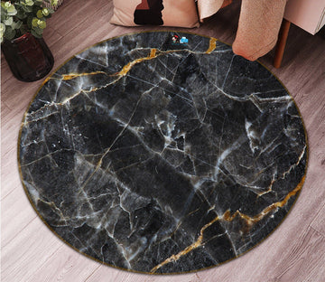 3D Black Granite 1385 Round Non Slip Rug Mat Mat AJ Creativity Home 
