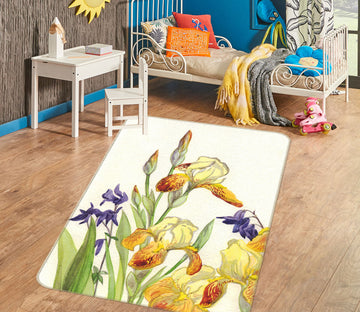 3D Flowers Pattern 33059 Non Slip Rug Mat