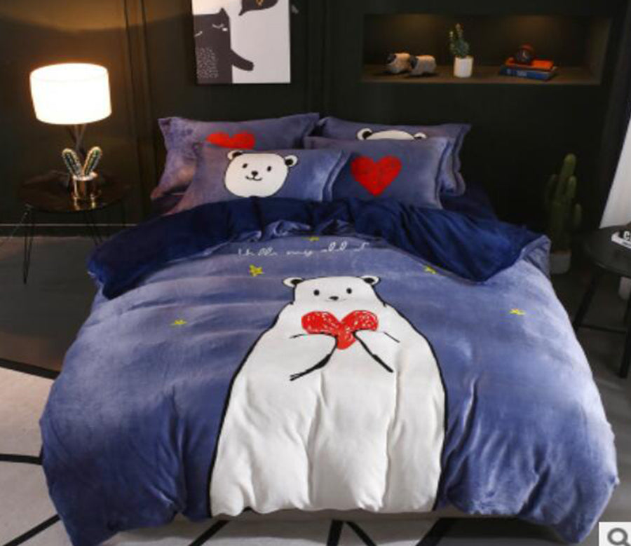 3D Polar Bear Love 17031 Bed Pillowcases Quilt