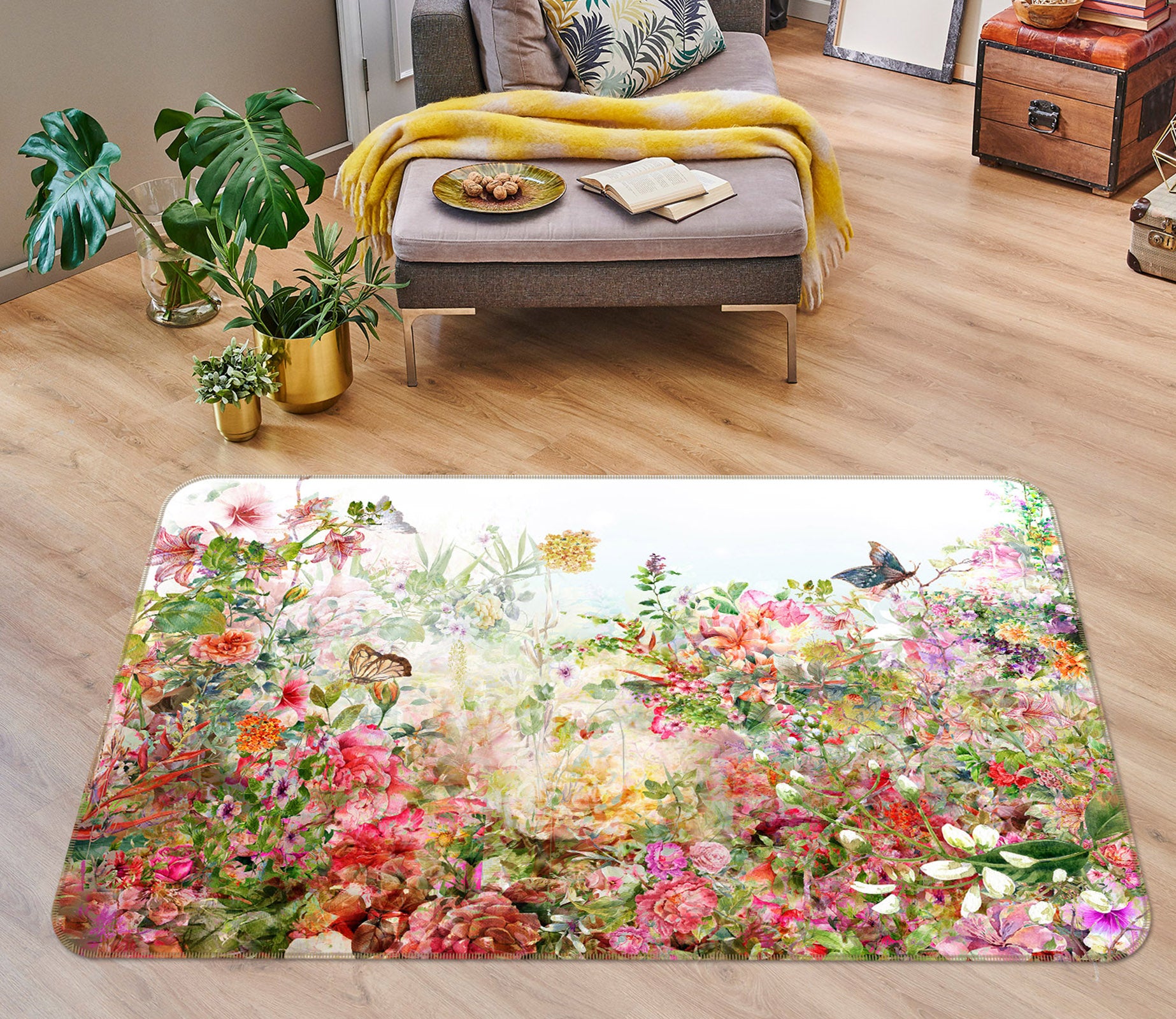 3D Flower Bush 30170 Non Slip Rug Mat