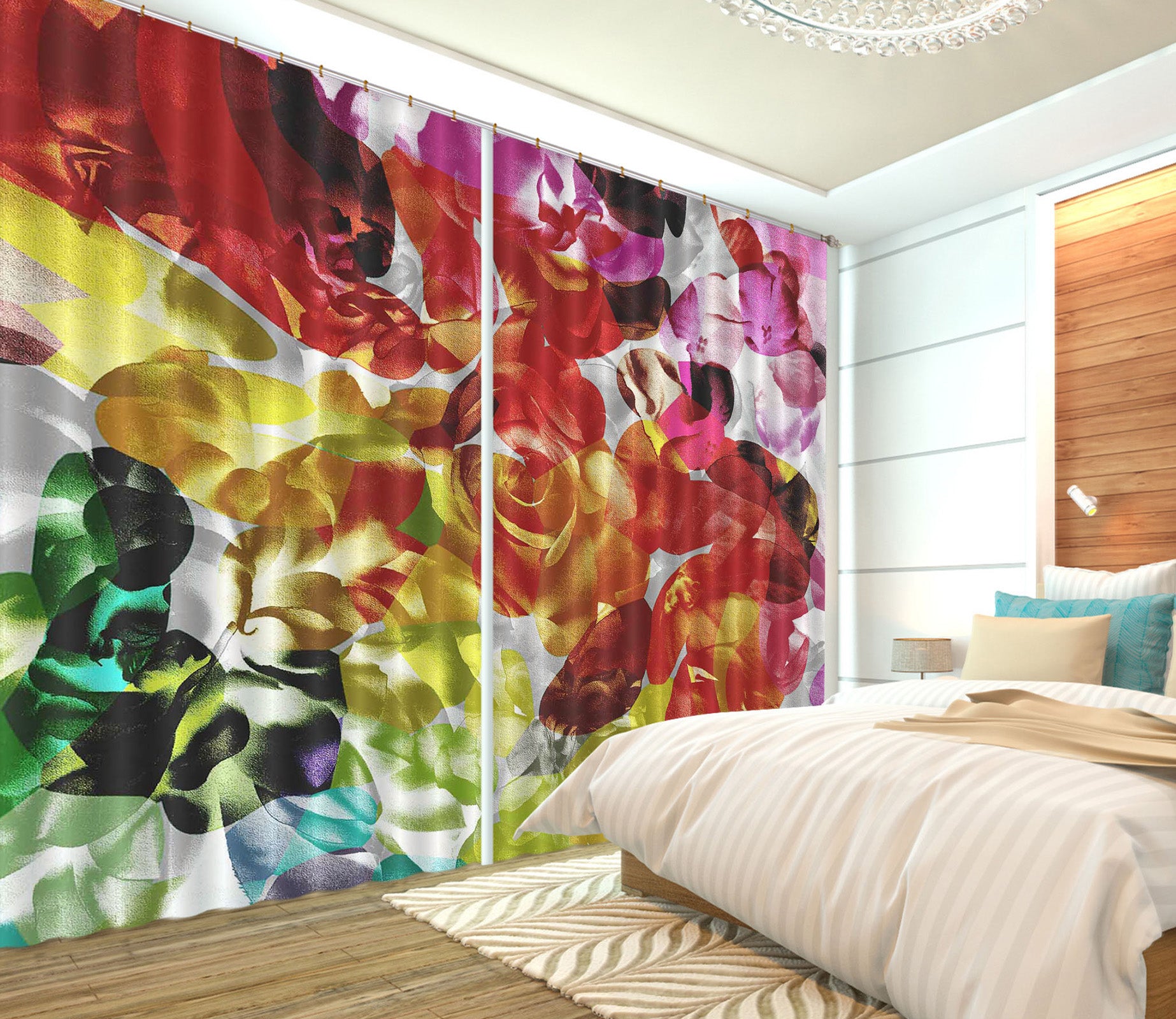 3D Colored Flowers 19173 Shandra Smith Curtain Curtains Drapes