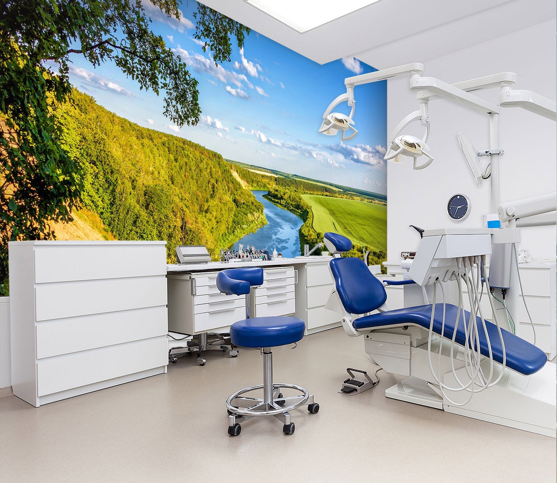 3D River Bank Landscape 030 Wall Murals Wallpaper AJ Wallpaper 2 