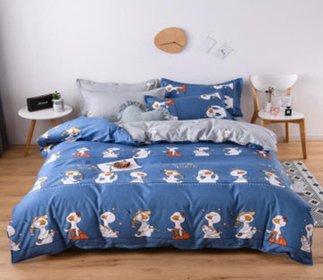 3D White Goose 5181 Bed Pillowcases Quilt