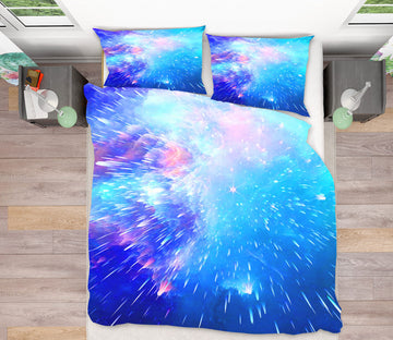 3D Blue Firework 16088 Bed Pillowcases Quilt
